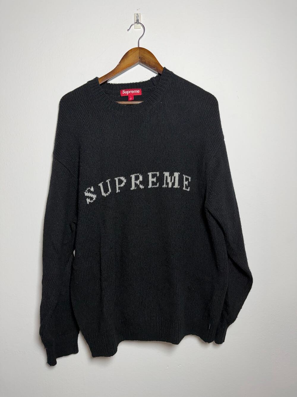 Supreme Wool Contrast Logo Sweater
